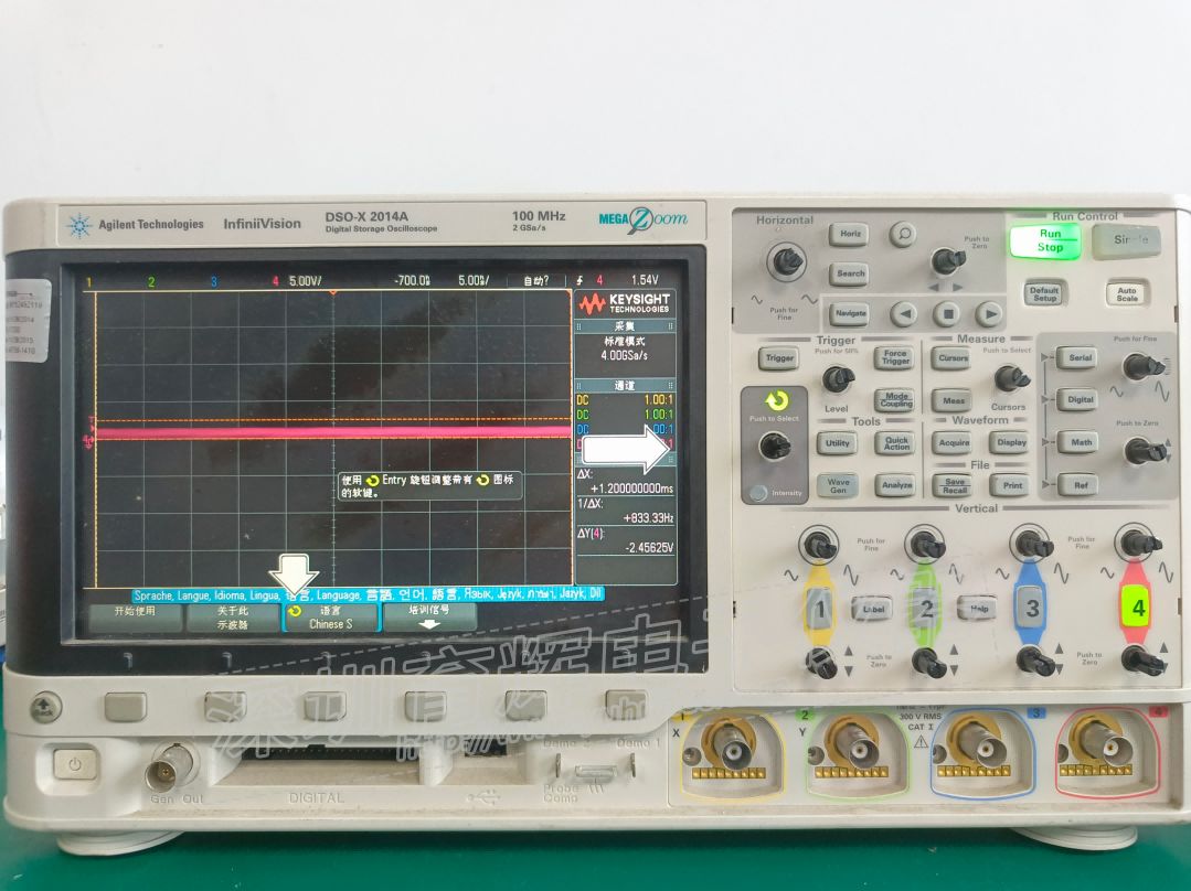 是德/安捷伦DSO-X-3014A 示波器进不去系统故障维修案例-深圳市育辉电子 